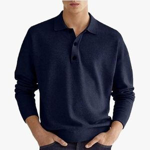 Men's Navy Blue Cardigan Sweater